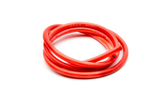 10 AWG Silicone Wire 3', Red