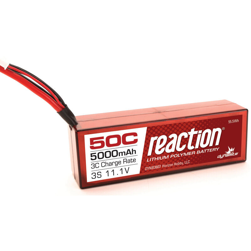 Reaction 11.1V 5000mAh 50C 3S LiPo, Battery, Hardcase: EC3