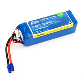 3200mAh 6S 22.2V 30C LiPo 12AWG: EC3