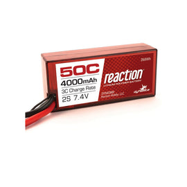 Reaction 7.4V 4000mAh 50C 2S LiPo, Hardcase, Shorty: 96mm, EC3