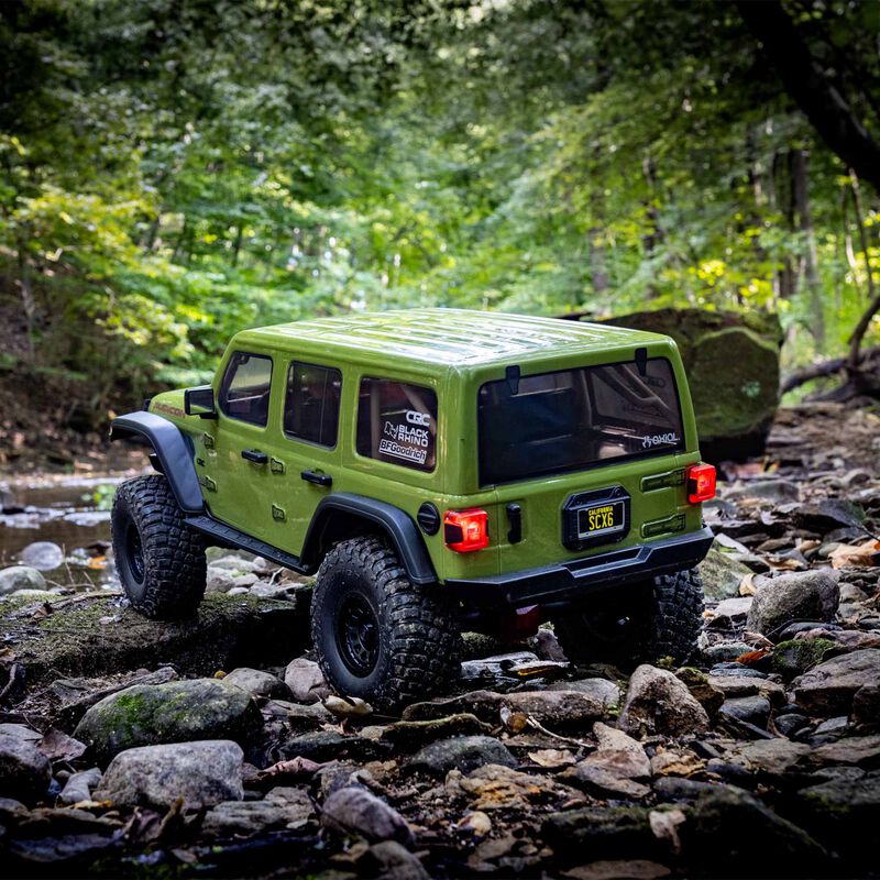 1/6 SCX6 Jeep JLU Wrangler 4X4 RTR Brushless Rock Crawler, Green 8